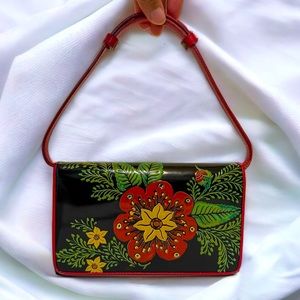 Vintage ISABELLA FIORE Red Flower Mini Y2K Bag